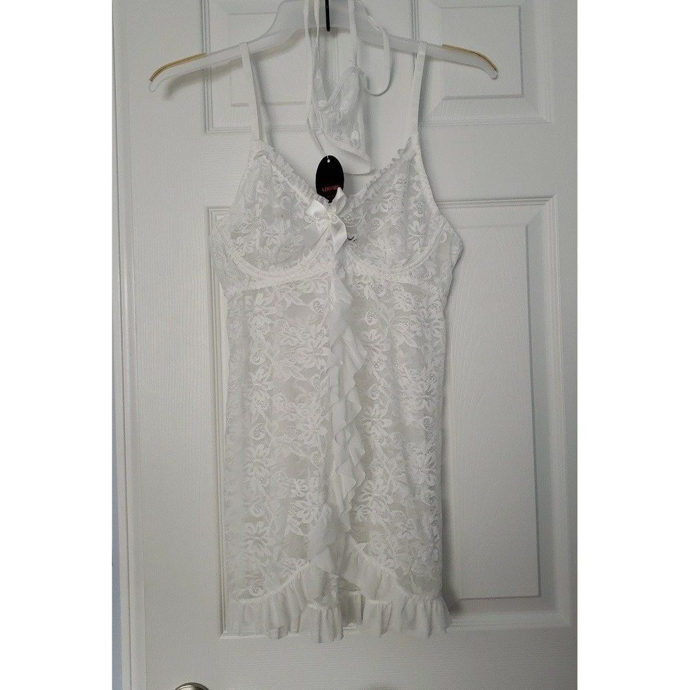 Adome‎ Boutique Lingerie 2 piece set New Size Large White
